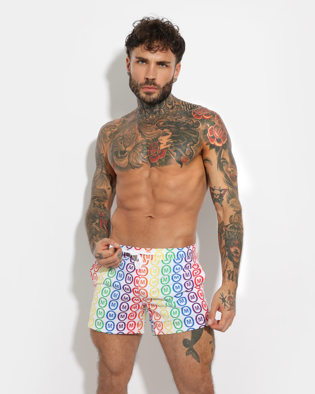 SWIM SHORT PRIDE WHITE